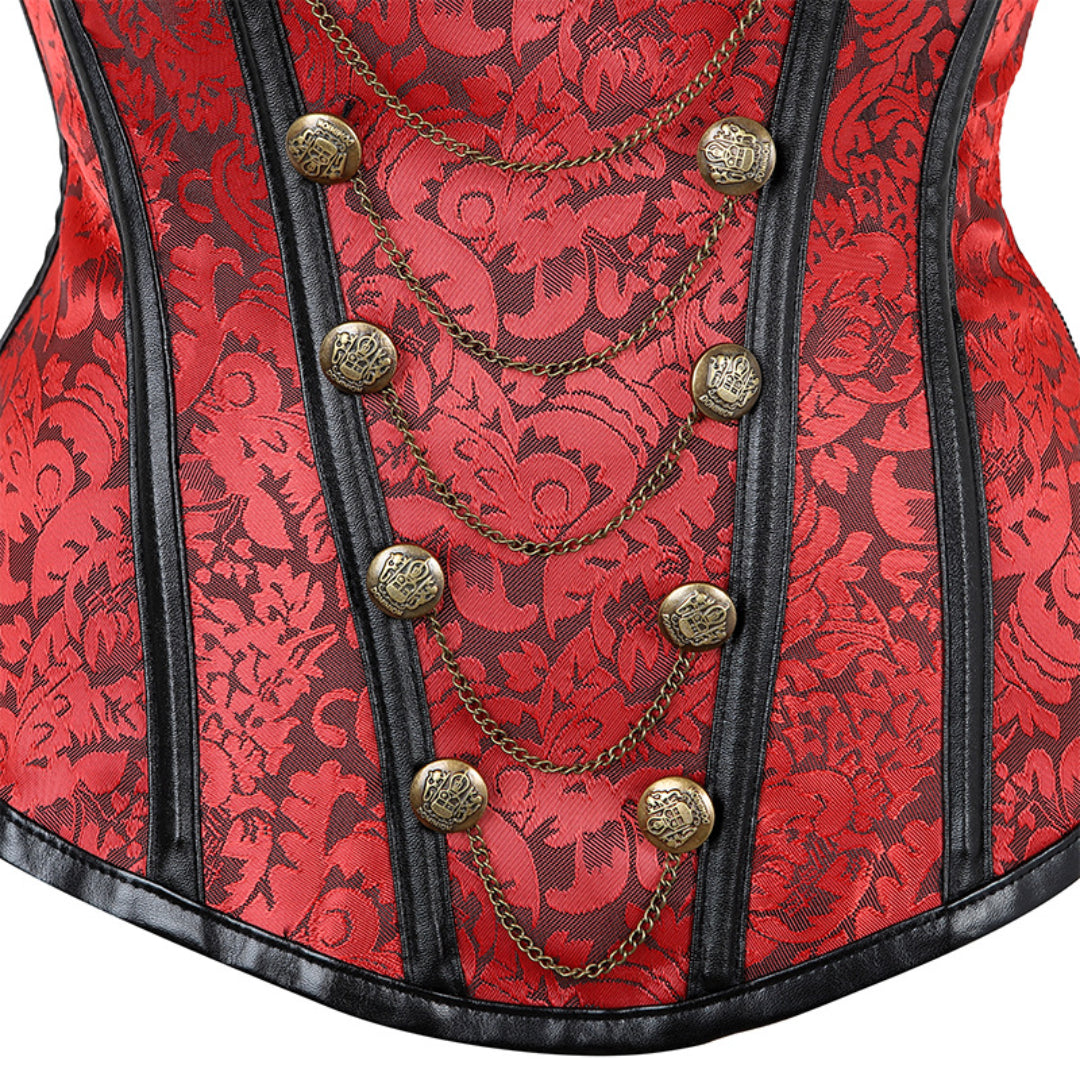 Steampunk Steel Bone Waist Trainer Overbust Corset with Zipper | JAMSHAPE