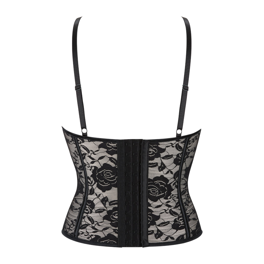 Thin Shoulder Straps Shaping Corset Top With Underwire Lace Cups | JAMSHAPE