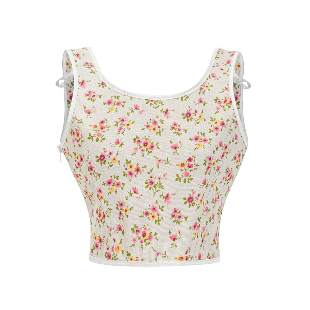 Aviary Jacquard Bustier Corset Top with Straps