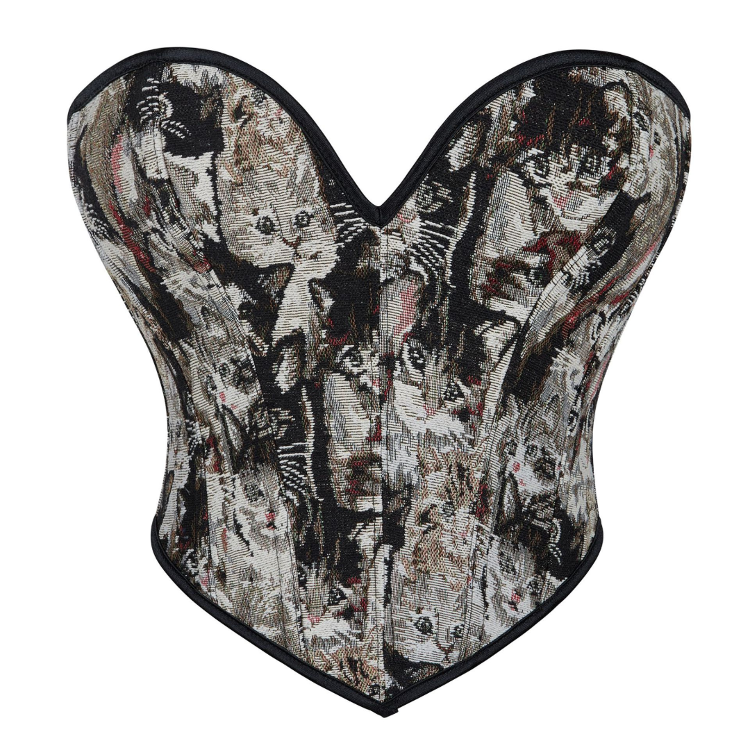 Kitty Satin Hourglass Strapless Overbust Corset | JAMSHAPE