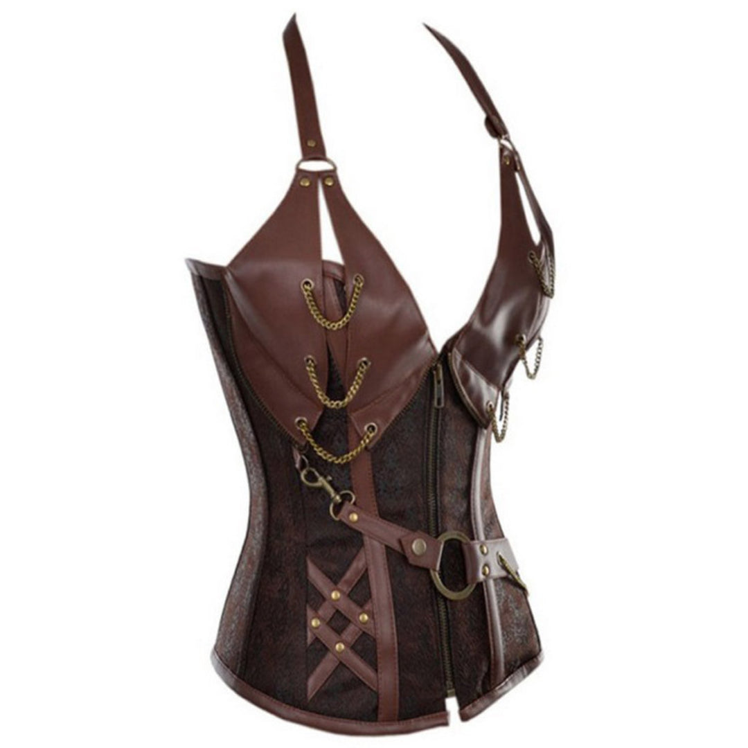 Gothic Steel Boned Halterneck Overbust Corset | JAMSHAPE