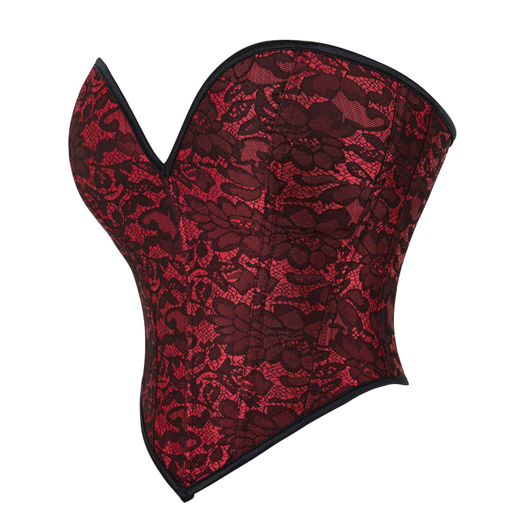 Floral Jacquard Waist Trainer Sweetheart Overbust Corset | JAMSHAPE