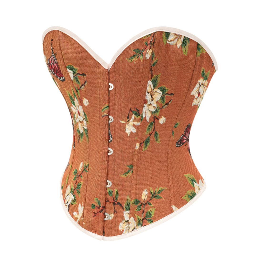 Butterfly Floral Embroidered Strapless Overbust Corset