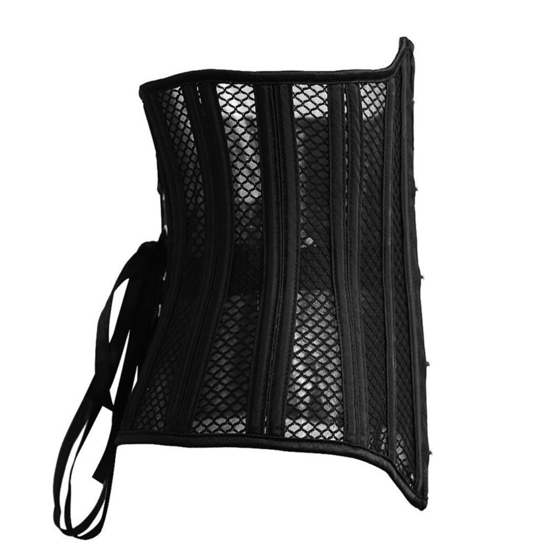 Steel Boned Lace Mesh Waist Trainer Underbust Corset | JAMSHAPE